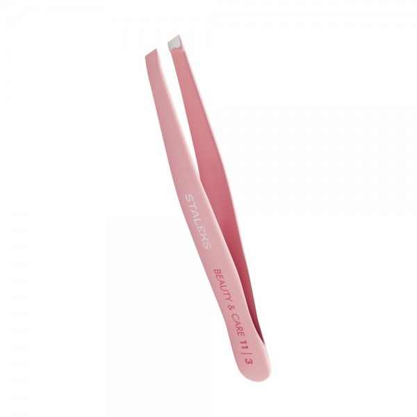 Pinzette per sopracciglia BEAUTY & CARE 11 TYPE 3 (largo con inclinazione) - colore rosa Staleks 5,50 €