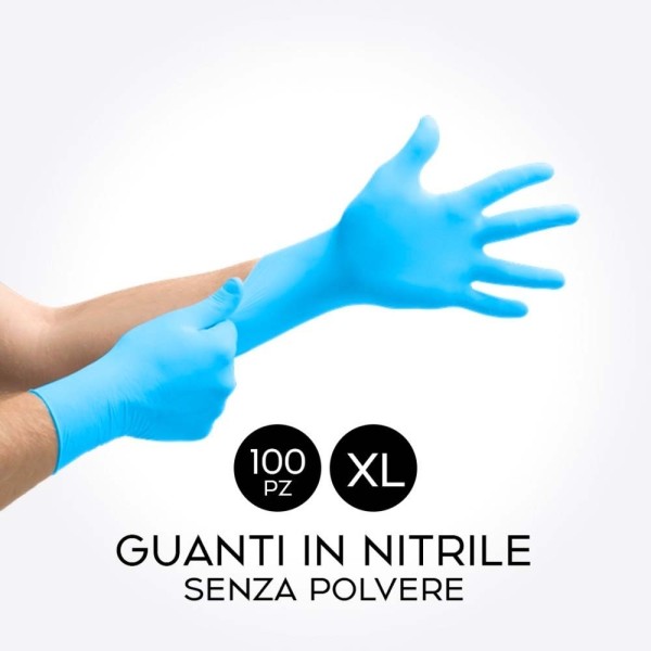 100 GUANTI MONOUSO IN NITRILE - BLU XL LyncMed 7,99 €