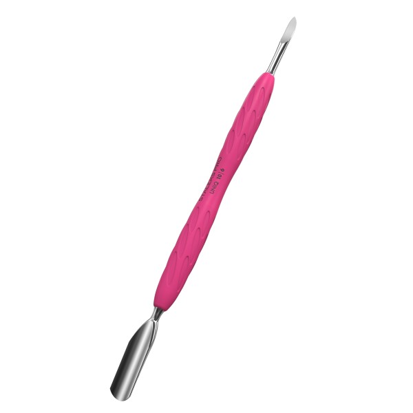 Spatola per manicure con manico in silicone Gummy UNIQ 10 TYPE 6 (punta larga arrotondata e uncino per la pulizia) Staleks 7,...